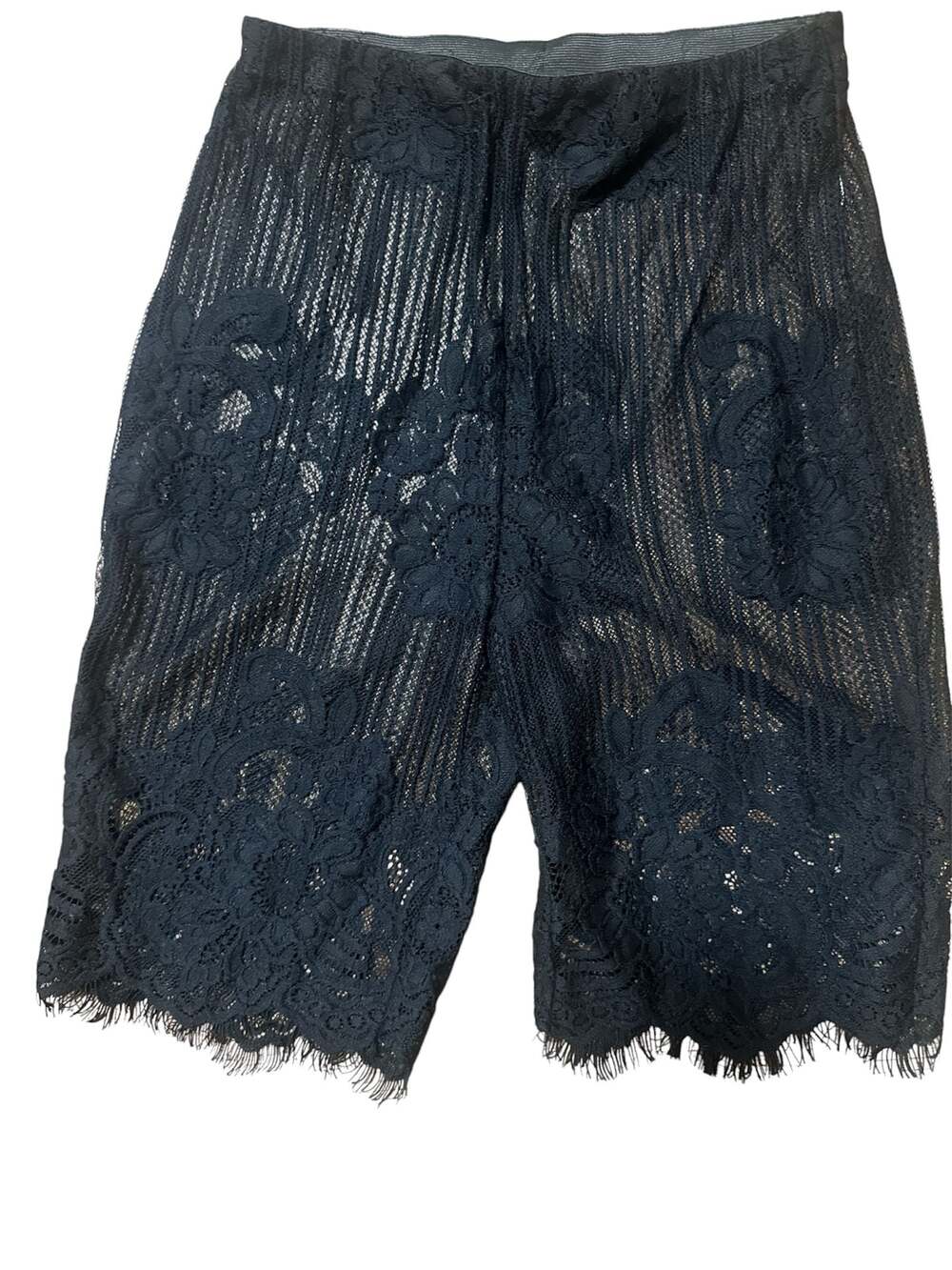 Forever 21 Women's Black Lace Pull-On Shorts with Eyelash Hem Festival Size S